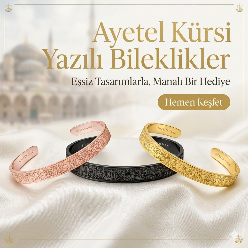 Ayetel Kürsi İşlemeli Özel Bileklik